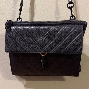 Rebecca Minkoff Edie Chevron Embossed Leather Top Zip Crossbody Bag